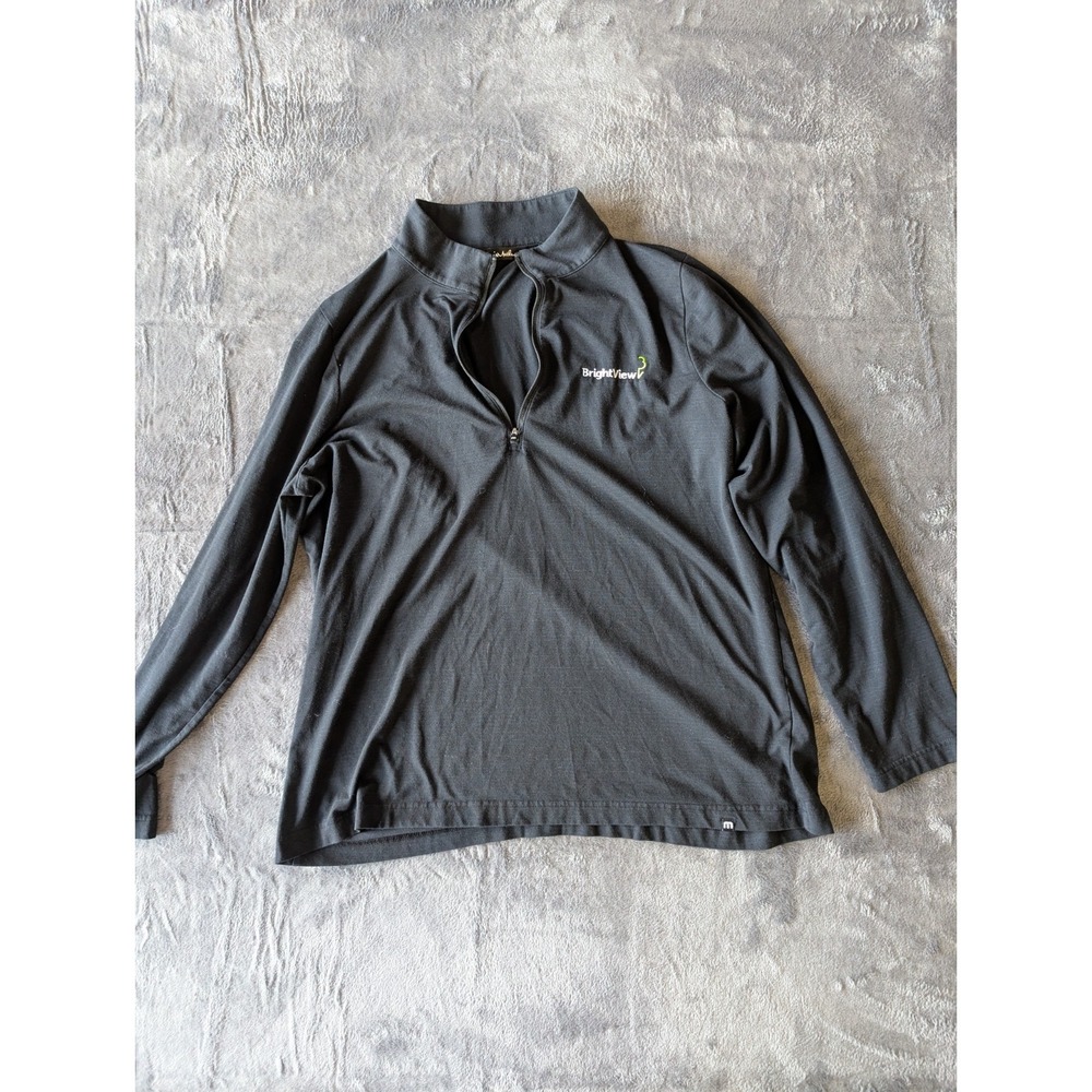 Travis Mathew Pullover Mens XL Black Quarter Zip Golf Performance Stretch Top